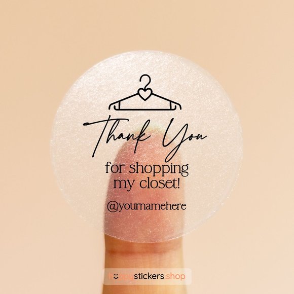 Thank You For Shopping My Closet Stickers with Name • Poshmark Stickers - Picture 15 of 17